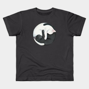 Yin Yang Balancing Cats Kids T-Shirt